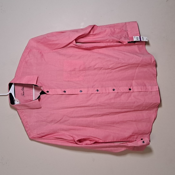 Tasso Elba Men's Regular Fit Dress Shirt Red Combo - Picture 3 of 10